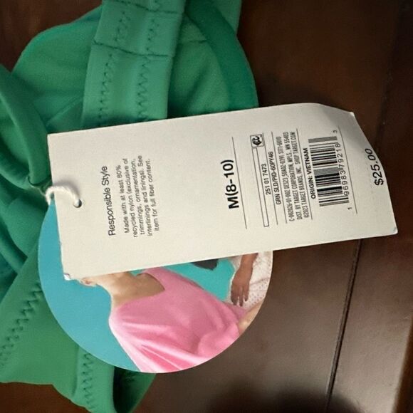 RHODE Women's Scallop Edge Underwire Bikini Top Green NWT Small or Medium - Picture 8 of 10
